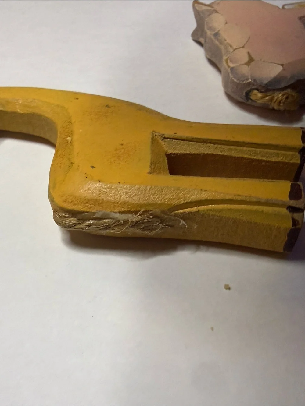 Vintage Handcrafted Yellow Giraffe & Pink Pig Wood Figurine Set